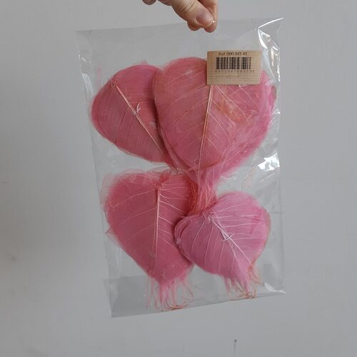 Buy Dried Flower Wholesale Skeleton Leaf, diameter Approx. 10 cm, 200 per bag, Pink - by All In Season