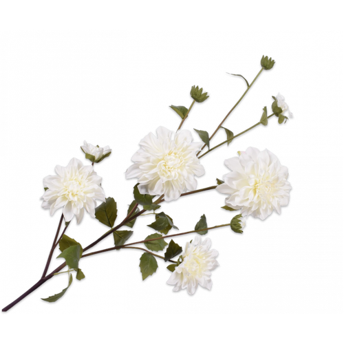 Silk Dahlia Spray White 115cm - 7-10cm flowers for all occasions.