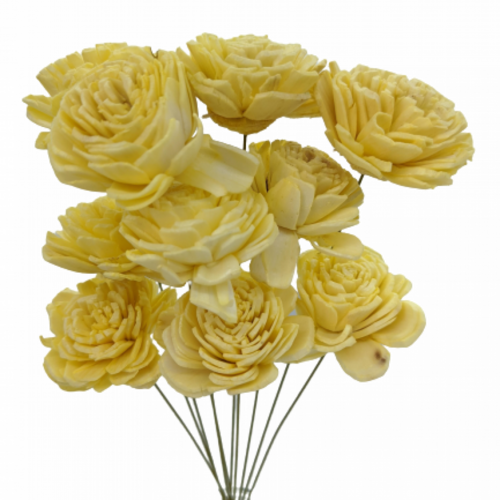 A floral bunch of Handcraft Sola Roses Angel Yellow Flowers